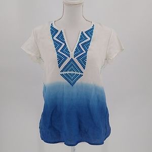 Lilly Pulitzer Embroidered Linen Blouse XS